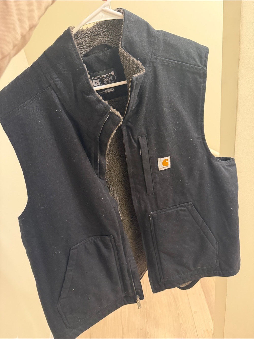 Carhartt Men’s Navy Sherpa-Lined Work Vest